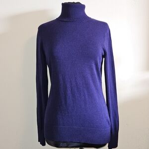 Banana Republic Factory Sweater Size Medium Turtleneck Indigo Long Sleeves